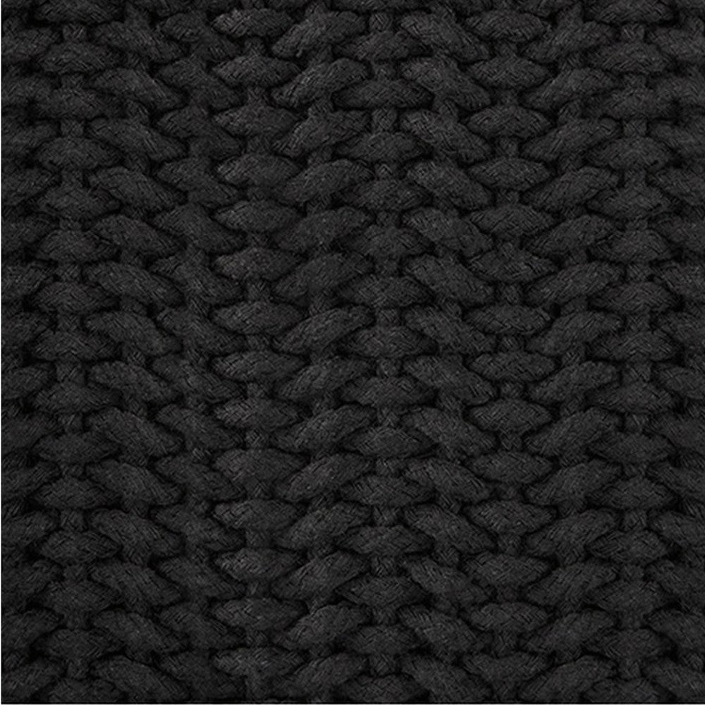 Ashley Rene Square Accent Throw Pillow Polyfill Black Handwoven Design 20’’ BM327860