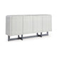 Ashley Sideboard Cabinet Console | Geometric Pattern 4 Doors | White 73"