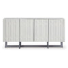 Ashley Sideboard Cabinet Console | Geometric Pattern 4 Doors | White 73’’ BM327865