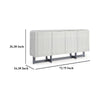 Ashley Sideboard Cabinet Console | Geometric Pattern 4 Doors | White 73’’ BM327865