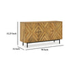 Ashley Sideboard Cabinet Console | Diamond Pattern 3 Doors | Brown 58’’ BM327866
