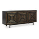 Ashley Sideboard Cabinet Console | 72" | 3 Wood w Geometric Inlay | Black
