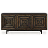 Ashley Sideboard Cabinet Console | 72’’ | 3 Wood w Geometric Inlay | Black BM327868