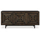 Ashley Sideboard Cabinet Console | 72’’ | 3 Wood w Geometric Inlay | Black BM327868