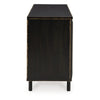 Ashley Sideboard Cabinet Console | 72’’ | 3 Wood w Geometric Inlay | Black BM327868