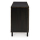 Ashley Sideboard Cabinet Console | 72’’ | 3 Wood w Geometric Inlay | Black BM327868