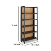 Ashley Bookcase | 70’’ | 5 Wood Storage Shelves | Black and Brown Solid Wood BM327869