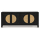 Ashley Sideboard Cabinet Console | 4 Doors Woven Cane | 70’’ Black and Brown BM327870