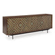Ashley Sideboard Cabinet Console | 4 Carved Diamond Style Doors | Brown 76"