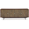 Ashley Sideboard Cabinet Console | 4 Carved Diamond Style Doors | Brown 76’’ BM327871