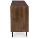 Ashley Sideboard Cabinet Console | 4 Carved Diamond Style Doors | Brown 76’’ BM327871