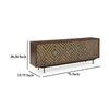 Ashley Sideboard Cabinet Console | 4 Carved Diamond Style Doors | Brown 76’’ BM327871