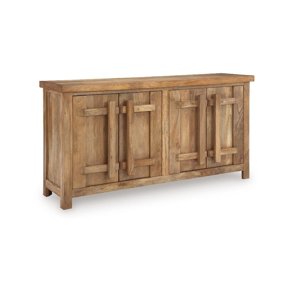 Ashley Sideboard Cabinet Console | 68" Craftsman Style | Brown Mango Wood
