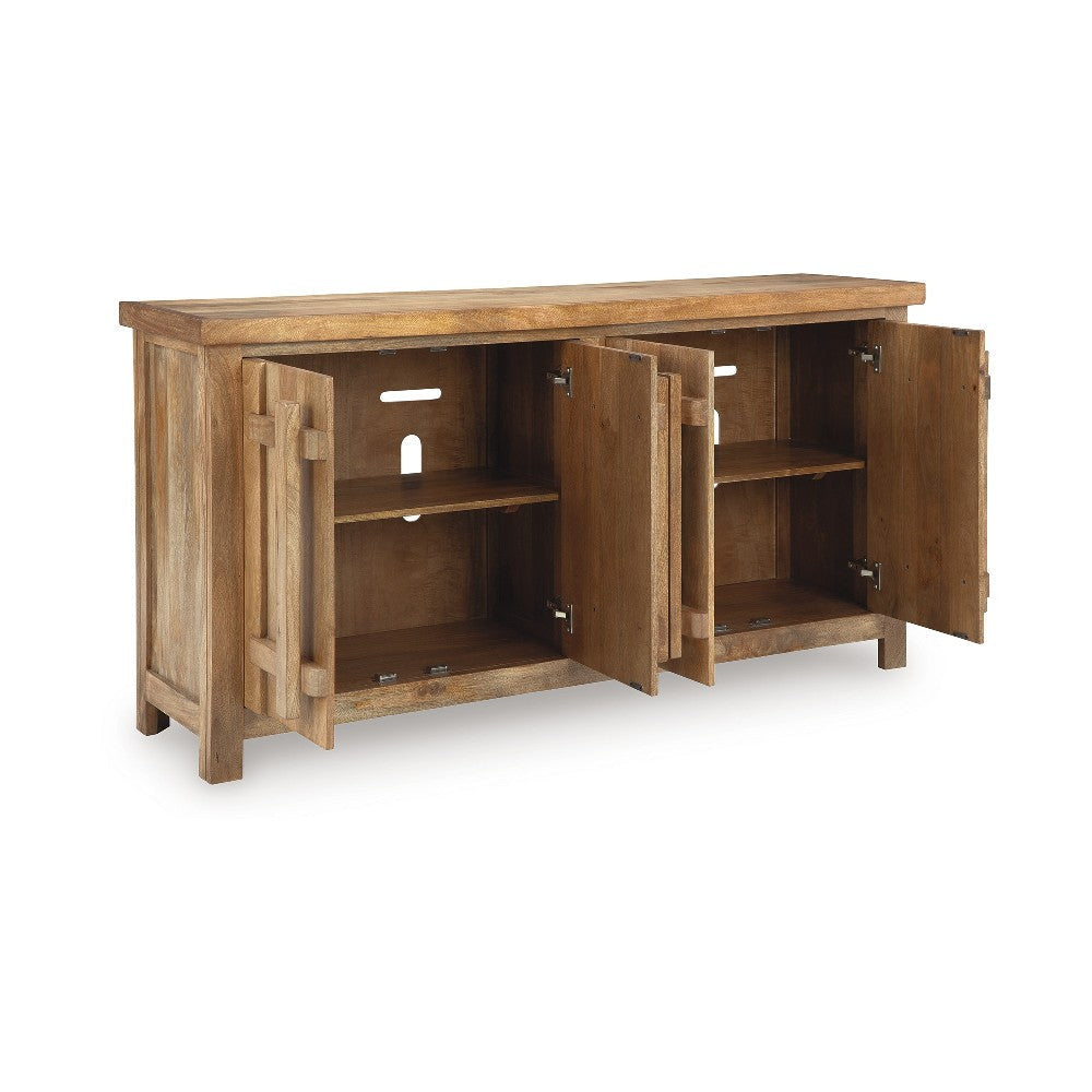 Ashley Sideboard Cabinet Console | 68’’ Craftsman Style | Brown Mango Wood BM327872