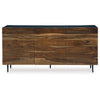 Ashley Sideboard Cabinet Console | 3 Grooved Brown Sheesham Wood 64’’ BM327873