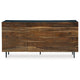 Ashley Sideboard Cabinet Console | 3 Grooved Brown Sheesham Wood 64’’ BM327873