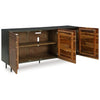 Ashley Sideboard Cabinet Console | 3 Grooved Brown Sheesham Wood 64’’ BM327873