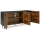 Ashley Sideboard Cabinet Console | 3 Grooved Brown Sheesham Wood 64’’ BM327873