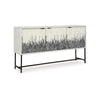 Ashley Sideboard Cabinet Console | Strip Pattern Wood | Black White 64"
