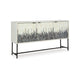 Ashley Sideboard Cabinet Console | Strip Pattern Wood | Black White 64"