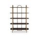 Ashley Bookcase | 5 Ash Veneer Storage Shelves | 72’’ | Retro Gold Metal Frame BM327878