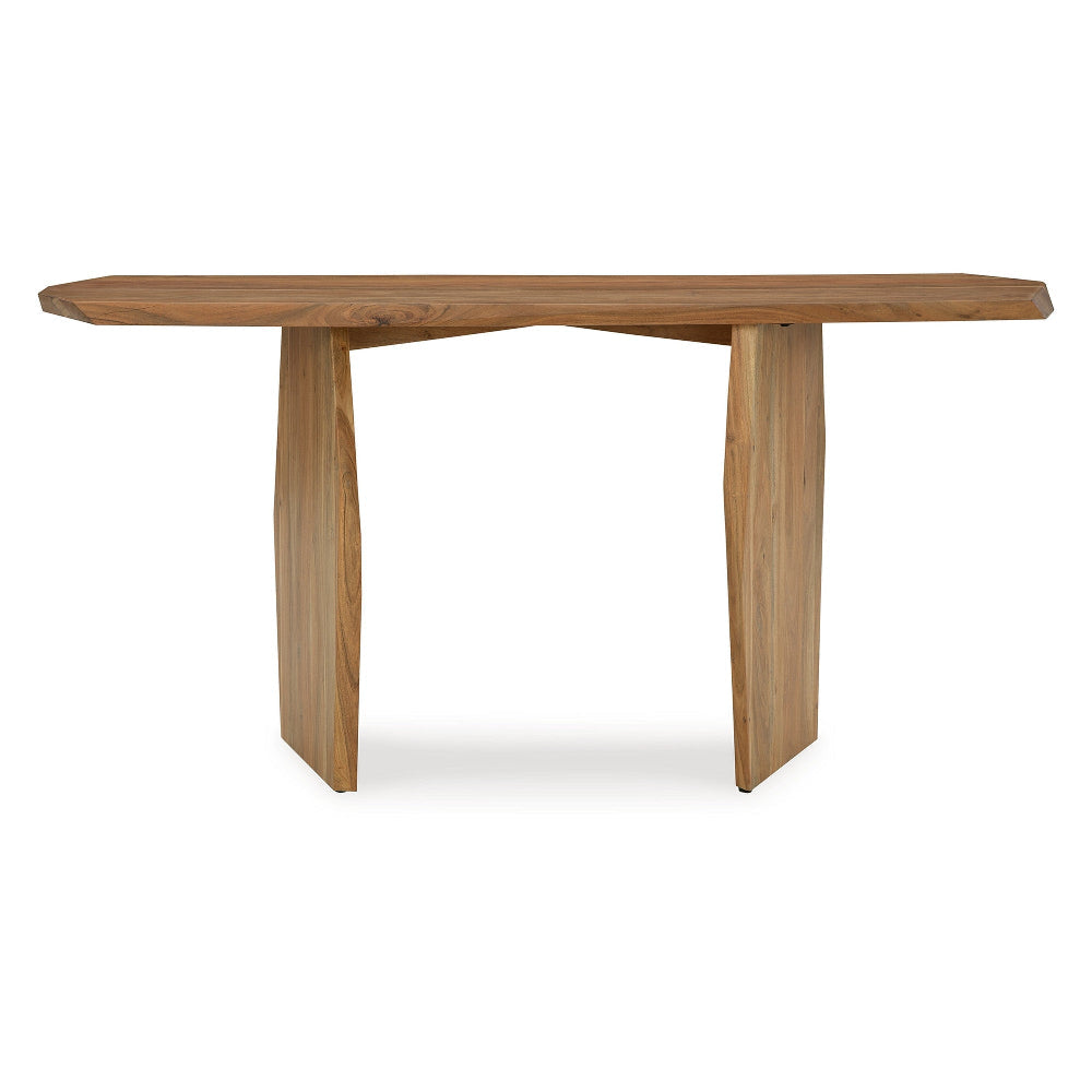 Ashley Console Sofa Table | Acacia Wood Irregular Tabletop | Brown 64’’ BM327879
