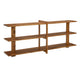 Ashley Console Sofa Table | 3 Open Shelves | Brown 78" Solid Acacia Wood
