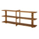 Ashley Console Sofa Table | 3 Open Shelves | Brown 78’’ Solid Acacia Wood BM327880
