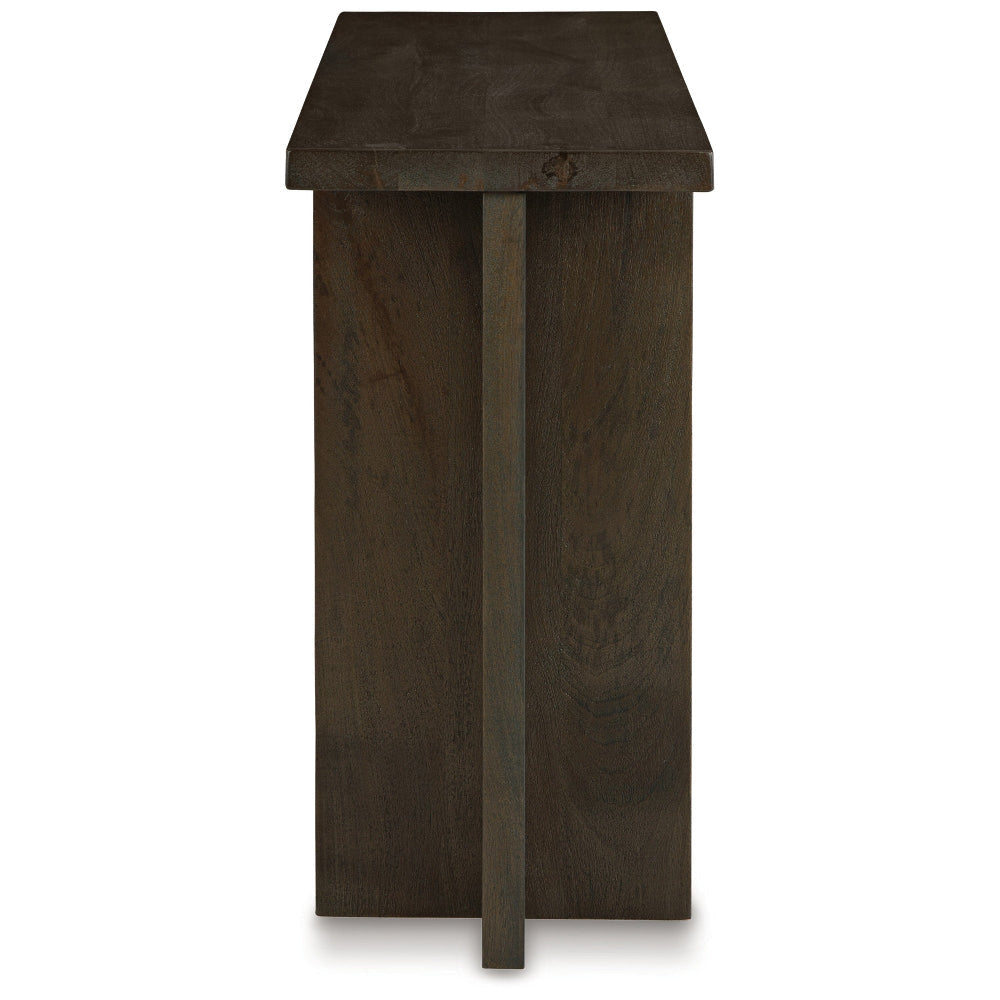 Ashley Console Sofa Table | Solid Wood T Shaped Legs | Dark Brown 53’’ BM327882