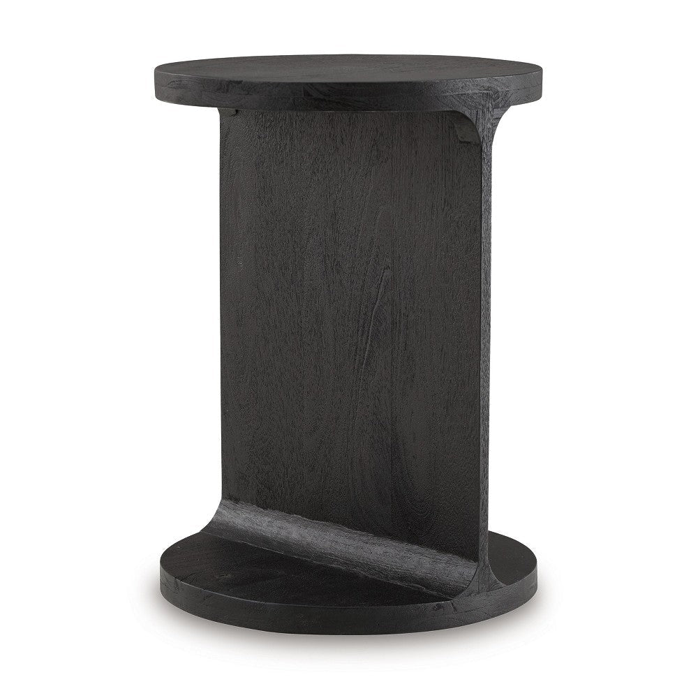 Ashley Accent Table | I Shaped Mango Wood Body | Sandblasted Black 16’’ BM327883