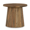 Ashley Ceil Accent Table | Round Fluted Walnut Brown Solid Wood Base | 20"