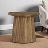 Ashley Ceil Accent Table | Round Fluted Walnut Brown Solid Wood Base | 20"
