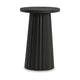 Ashley Ceil Accent Table | Round Fluted Classic Black Solid Wood Base | 14"