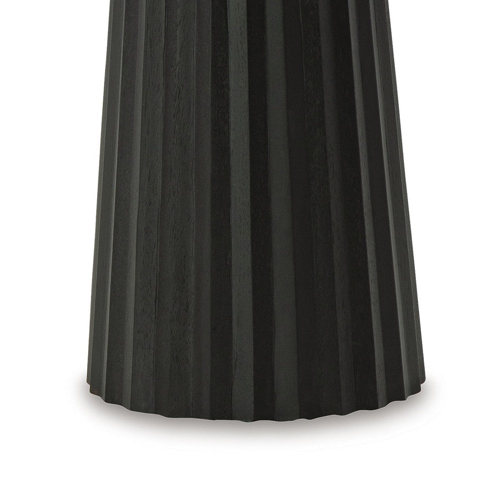 Ashley Ceil Accent Table | Round Fluted Classic Black Solid Wood Base | 14’’ BM327886