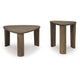 Ashley Nesting Accent Table Set of 2 | Triangular Shaped | Brown Mango Wood BM327887