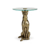 Ashley Accent Table | Gold Cast Metal Leopard Design | 18’’ Glass Round Top BM327888