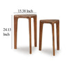 Ashley Nesting Accent Table Set of 2 | Brown Solid Mango Wood Triangular Tops BM327889