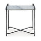 Ashley Accent Table | 22’’ White Marble Top | Industrial Black Metal Legs BM327890