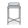 Ashley Accent Table | 22’’ White Marble Top | Industrial Black Metal Legs BM327890