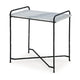 Ashley Accent Table | 22’’ White Marble Top | Industrial Black Metal Legs BM327890