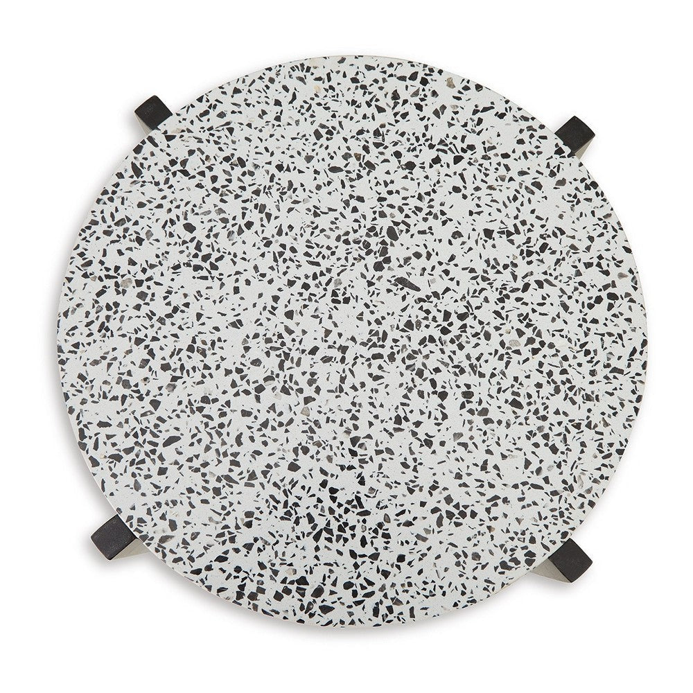 Ashley Accent Table | Round Terrazzo Tabletop | 25’’ | Dark Brown Mango Wood BM327891