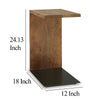 Ashley Accent Table | Solid Wood C Shape Design | 18’’ | Dark Brown BM327893