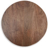 Ashley Accent Table | Solid Wood Turned Design | 14’’ | Medium Brown Finish BM327896