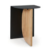 Ashley Modern Table | Metal Frame w Solid Wood Base | 16’’ | Black and Brown BM327897