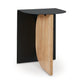 Ashley Modern Table | Metal Frame w Solid Wood Base | 16’’ | Black and Brown BM327897
