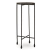 Ashley Accent Table | 11" Glass Top | Industrial Black Forged Metal Legs