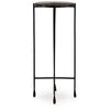 Ashley Accent Table | 11’’ Glass Top | Industrial Black Forged Metal Legs BM327898