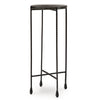 Ashley Accent Table | 11’’ Glass Top | Industrial Black Forged Metal Legs BM327898