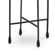 Ashley Accent Table | 11’’ Glass Top | Industrial Black Forged Metal Legs BM327898