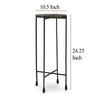 Ashley Accent Table | 11’’ Glass Top | Industrial Black Forged Metal Legs BM327898